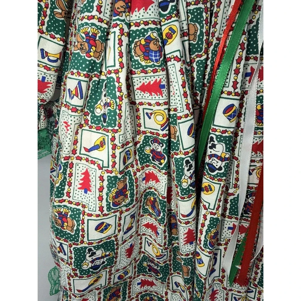 Vintage Handmade Girls Christmas Dress Pants Set Approx 2T Holiday 3 Piece